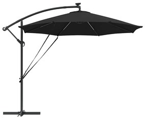 Guarda-sol de Bananeira Cantilever Preto 294 x 294 x 248 cm