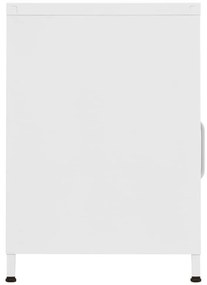 Mesa de cabeceira 35x35x51 cm aço branco