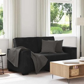Sofá de 2 lugares veludo 120 cm preto
