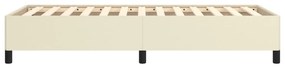 Estrutura de cama 90x190 cm couro artificial cor creme