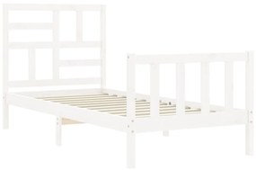 Estrutura de cama com cabeceira 90x200 cm madeira maciça