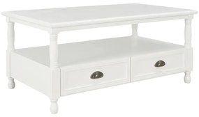 vidaXL Mesa de centro 100x50x45,5cm madeira de paulownia maciça branco