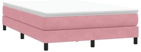 Cama com molas/colchão 140x210 cm veludo Rosa
