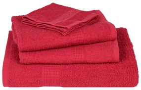 6pcs Conjunto toalhas banho 360 gsm 100% algodão vermelho