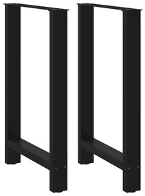 Pés para mesa de bar pretos 2 peças 60x(90-91) cm aço