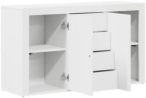 Aparador Branco Branco Madeira 120 x 36 x 69 cm Armazenamento