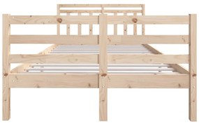Estrutura de cama pequena casal 120x190 cm pinho maciço
