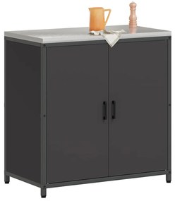 Armário de Armazenamento para Cozinha Preto 60 x 50 x 92 cm Aço
