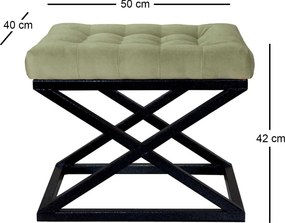 Pouffe Capraz – Preto e Verde – 50 cm x 42 cm x 40 cm