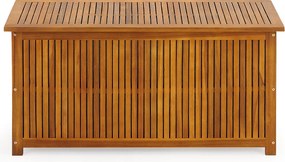 Caixa com tampo e lona interior em madeira de acácia 115 x 50 x 59 cm Castanho