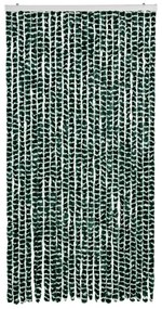 Cortina anti-insetos 100x230 cm chenille verde e branco