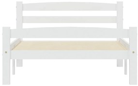 Estrutura de cama 100x200 cm madeira pinho maciço branco