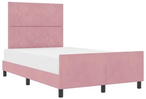 Cama de Veludo Rosa vidaXL 120x190 cm