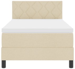 Cama Box Spring com Colchão Creme 90x200 cm Tecido