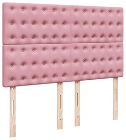Cama com molas/colchão 140x200 cm veludo rosa
