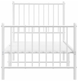 Estrutura de cama com cabeceira e pés 80x200 cm metal branco