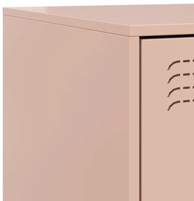 Mesas de cabeceira 2 pcs 34,5x39x44 cm aço rosa