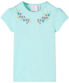 T-shirt de criança ciano-claro 128