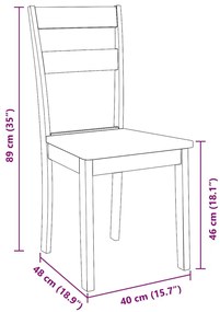 Cadeiras de jantar 2 pcs madeira de seringueira maciça branco