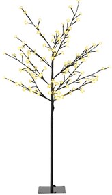 HOMCOM Árvore Cerejeira 120 Luzes LED IP44 Candeeiro Decorativo Ramos Flexíveis Design Elegante 17x17x120cm Preto | Aosom Portugal