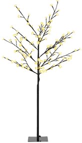 HOMCOM Árvore Cerejeira 120 Luzes LED IP44 Candeeiro Decorativo Ramos Flexíveis Design Elegante 17x17x120cm Preto | Aosom Portugal