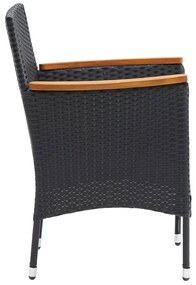 Cadeiras de jantar para jardim 4 pcs vime PE preto