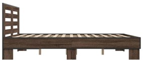 Estrutura de cama 150x200cm derivados madeira/metal