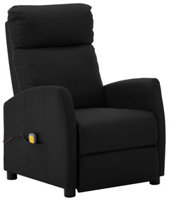 vidaXL Poltrona de massagens couro artificial preto