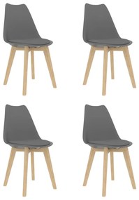 vidaXL Cadeiras de jantar 4 pcs plástico cinzento