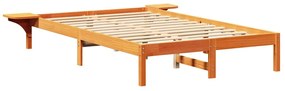 Estrutura de cama com mesas de cabeceira Castanho 140 x 190 cm