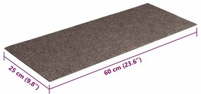 Tapetes de escada adesivos 30 pcs 60x25 cm retangular creme