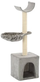 Árvore para gatos c/ postes arranhadores sisal 105 cm cinzento