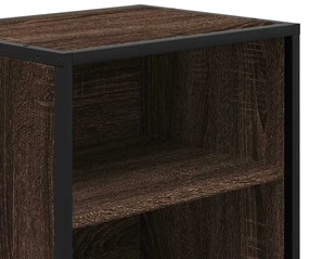 Mesa de cabeceira carvalho castanho 40x31x50 cm madeira e metal