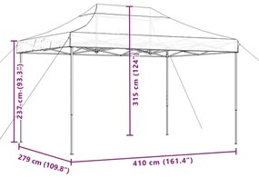 Tenda para festas pop-up dobrável 410x279x315 cm bege