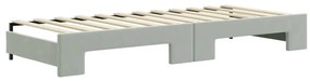 Sofá-cama c/ gavetão e gavetas 80x200 cm veludo cinzento-claro