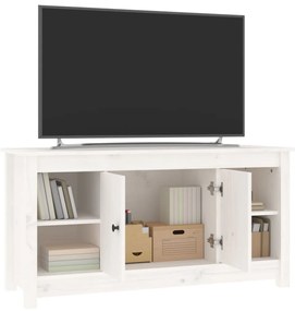 Móvel de TV 103x36,5x52 cm madeira de pinho maciça branco