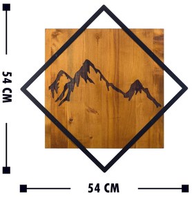 Acessório Decorativo de Parede Mountain 2 – Nogueira e Preto – 54 x 54