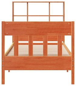 Cama sem colchão 90x190 cm madeira de pinho maciça castanho-mel