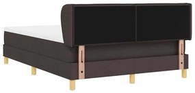 Cama Box Spring com Colchão vidaXL Castanho Escuro 140x190 cm Tecido