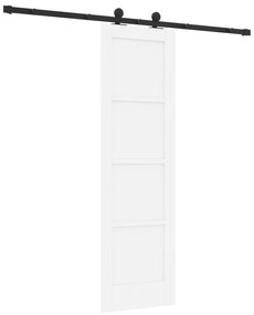 Porta Deslizante vidaXL com Conjunto de Hardware Branca 61x198,5 cm Ma