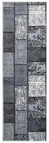 vidaXL Passadeira c/ padrão de blocos 60x300 cm polipropileno cinzento