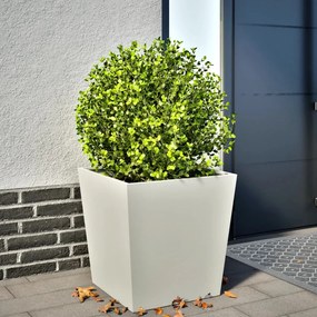 vidaXL Vaso/floreira de jardim 50x50x50 cm aço branco