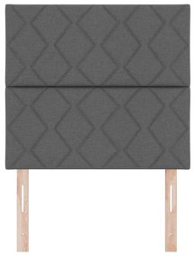 Cabeceira Design de Blocos de Diamante Cinza Escuro 90 cm Tecido