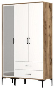 Roupeiro Kumsal RT – Nogueira e Branco – 120 x 47,5 x 201,4 cm