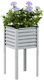 Vaso/floreira de jardim 45x45x88 cm aço galvanizado