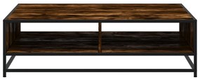 Mesa de centro derivados de madeira e metal carvalho fumado