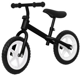 vidaXL Bicicleta de equilíbrio com rodas de 11" preto