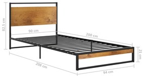 Estrutura de Cama Wooden - 90x200cm - Design Rústico