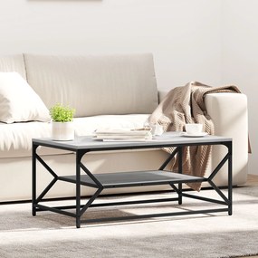 Mesa de Café vidaXL com Prateleira Cinza Sonoma 90x50x40 cm em Madeira
