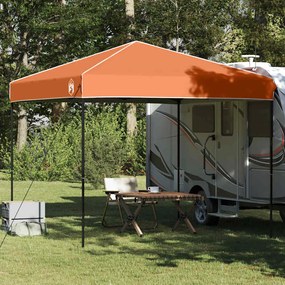 vidaXL Tenda de Toldo Laranja 250 x 250 x 227 / 236 / 245 cm Tecido Oxford